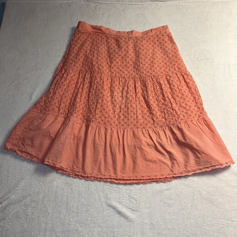 Eloquii Skirt Woment 14‎ Midi A-line Cottage Core Prairie Fairy Core Boho Eyelet